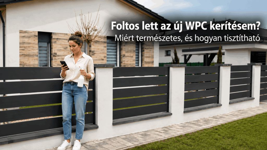 Tiszta, frissen telepített WPC DECK kerítés