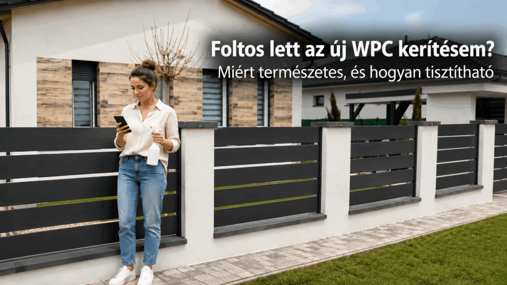 Tiszta, frissen telepített WPC DECK kerítés