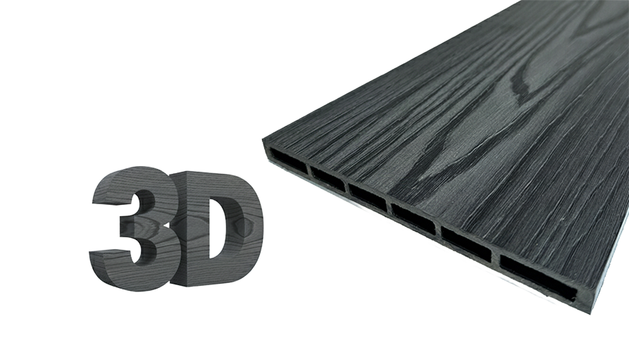 woodbe® Spirit WPC kerítésléc Anthracite 3d faminta